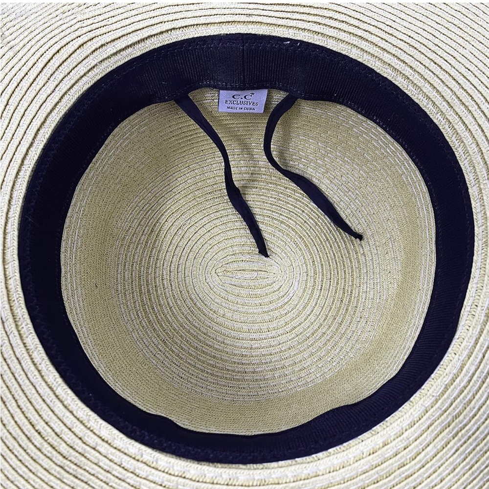 Stylish Tan Sun Hat with Black Band - Picture 3 of 7
